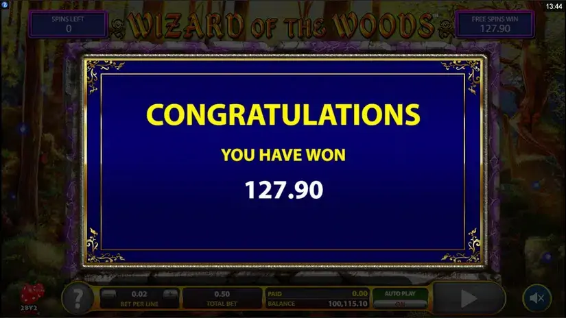 Wizard of the Woods slot screenshot 5