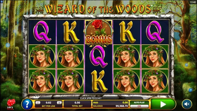 Wizard of the Woods slot screenshot 1