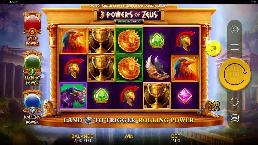3 Powers of Zeus POWER COMBO slot screenshot 1
