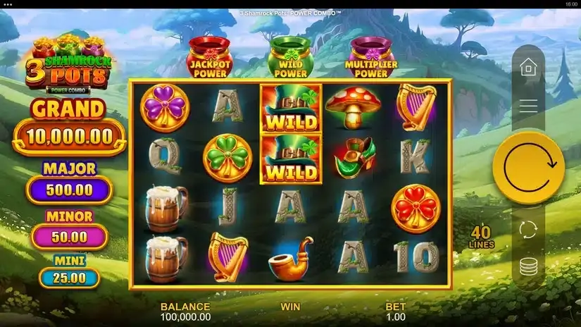 3 Shamrock Pots: Power Combo slot screenshot 1