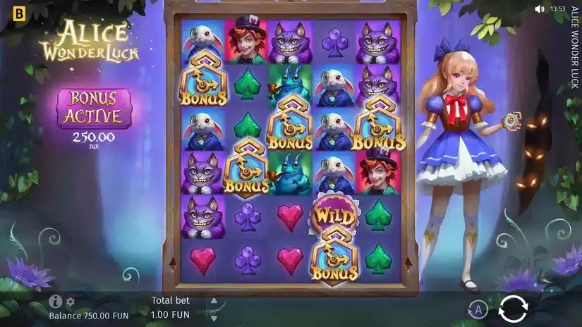 Alice WonderLuck slot screenshot 3
