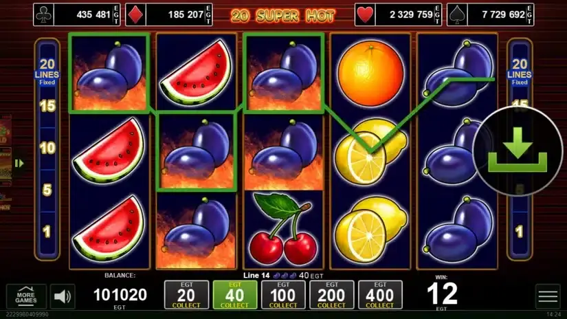 20 Super Hot slot screenshot 3