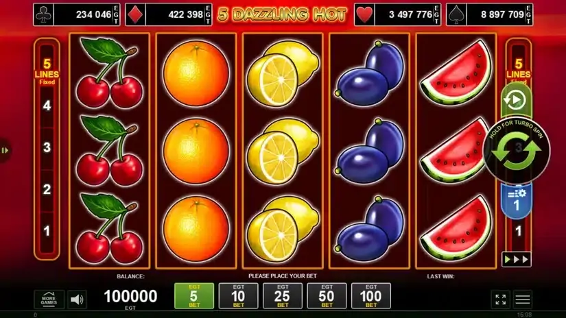5 Dazzling Hot slot screenshot 1