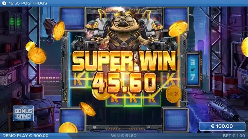 Pug Thugs of Nitropolis slot screenshot 6