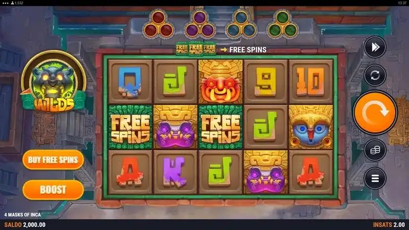 4 Masks of Inca slot screenshot 1