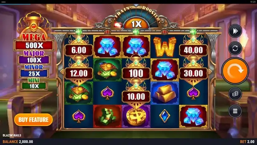 Blazin’ Rails slot screenshot 1