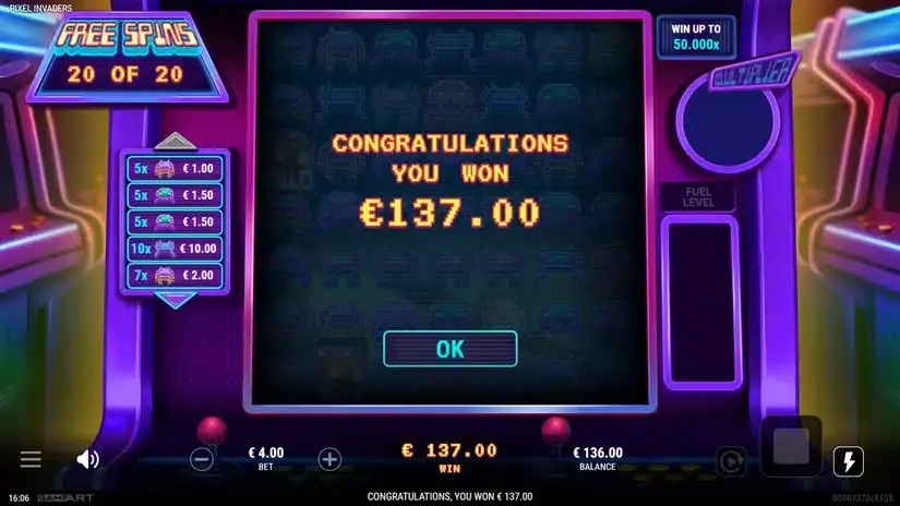Pixel Invaders slot screenshot 6