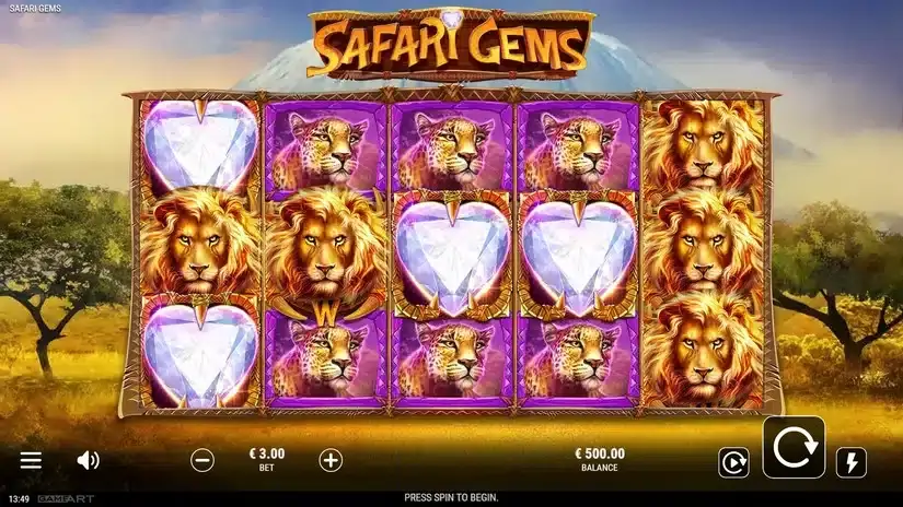 Safari Gems slot screenshot 1