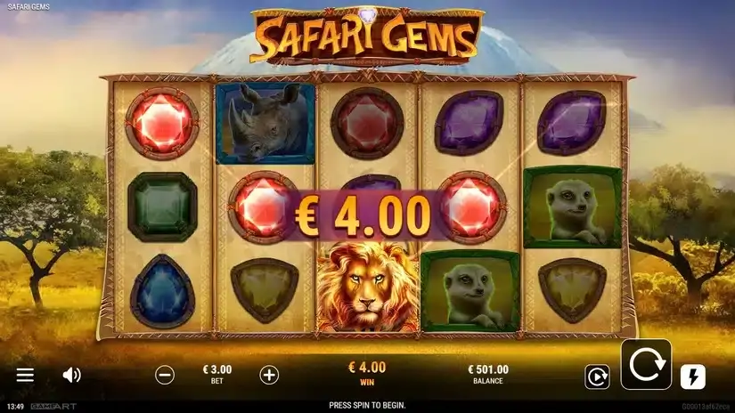Safari Gems slot screenshot 2