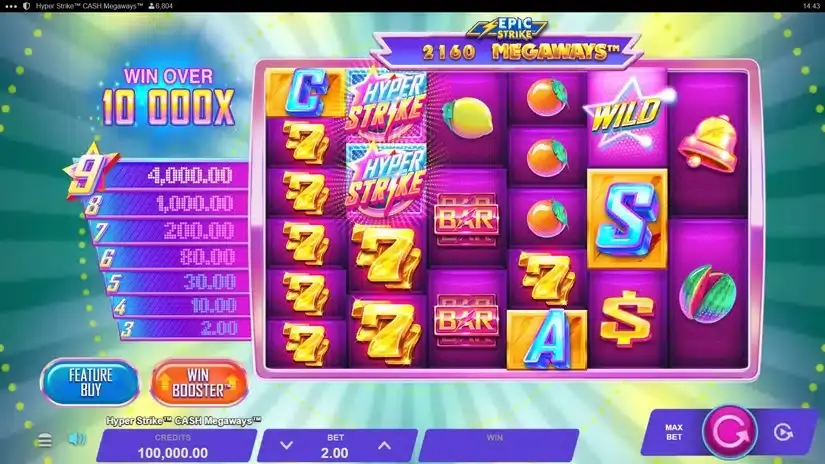 Hyper Strike Cash Megaways slot screenshot 1