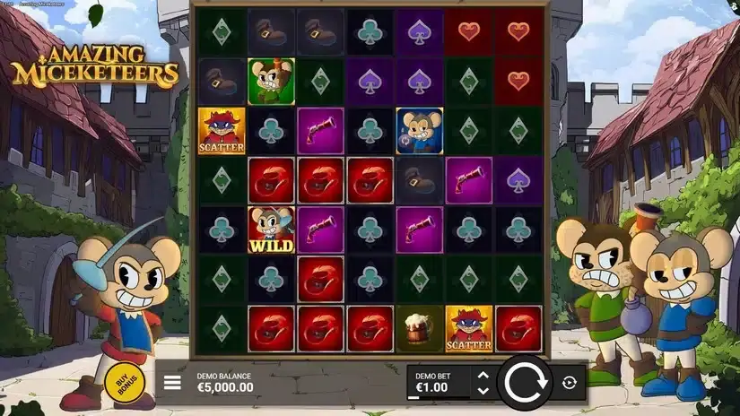 Amazing Miceketeers slot screenshot 1