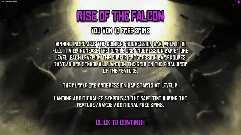 Wings of Horus slot screenshot 3