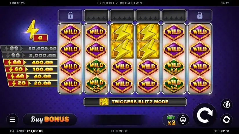 Hyper Blitz Hold and Win slot screenshot 1