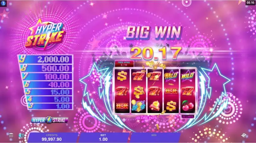 Hyper Strike slot screenshot 3