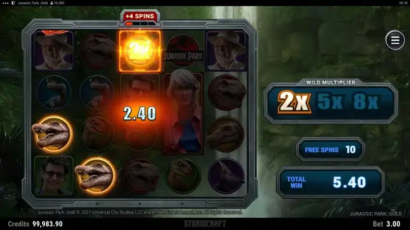 Jurassic Park Gold slot screenshot 5