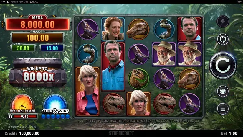 Jurassic Park Gold slot screenshot 1