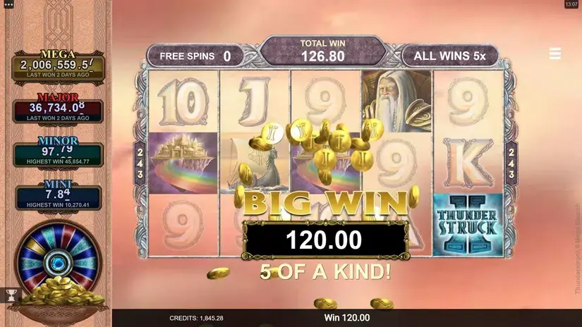 Thunderstruck II Mega Moolah slot screenshot 7