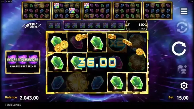 Timelines slot screenshot 4