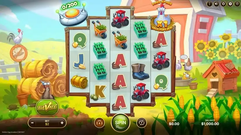 Golden Egg Invaders slot screenshot 1