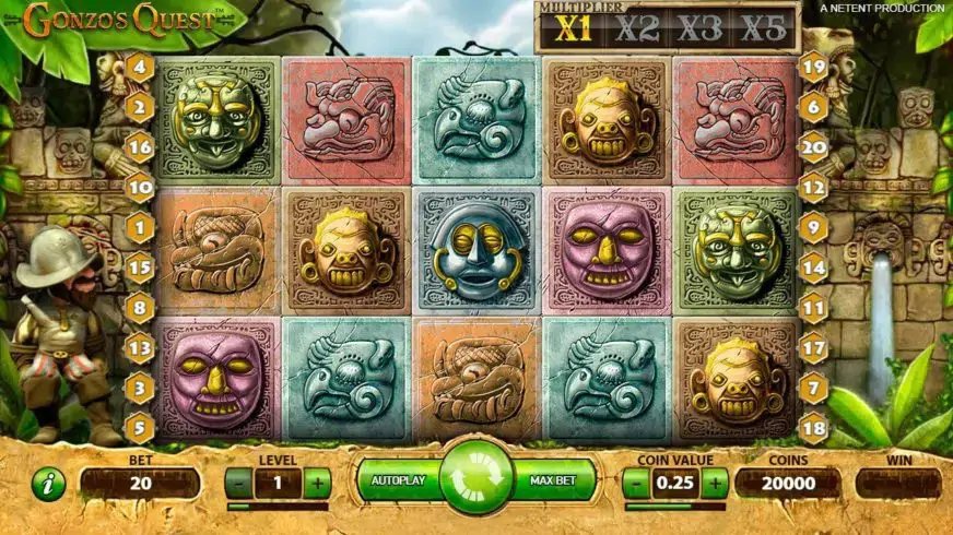 Gonzo’s Quest slot screenshot 1