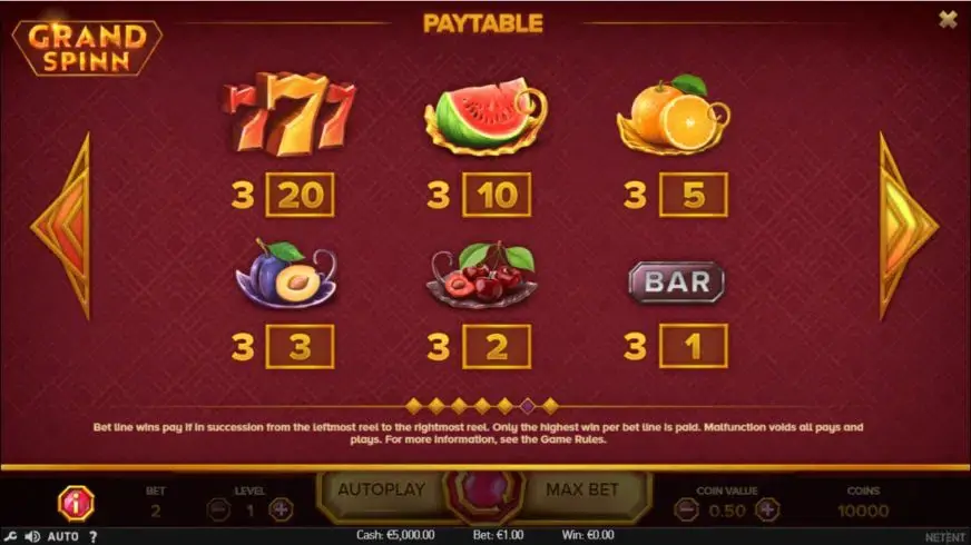 Grand Spinn Superpot slot screenshot 2