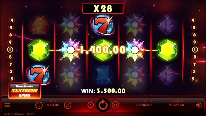Starburst XXXtreme slot screenshot 5