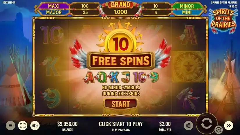 Spirits of the Prairies slot screenshot 3