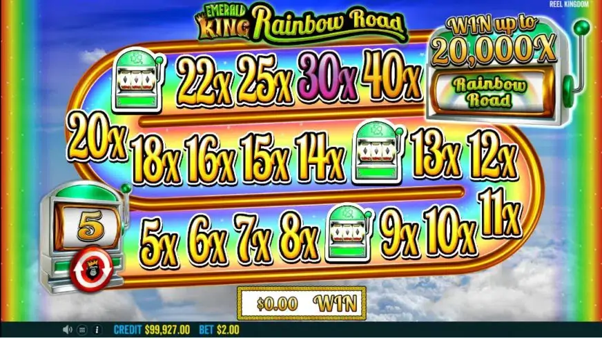 Emerald King Rainbow Road slot screenshot 4