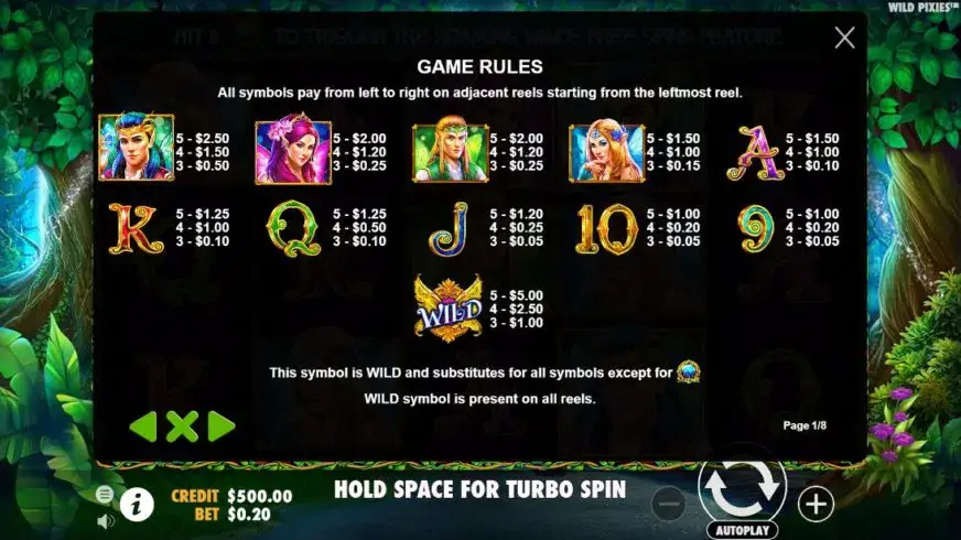 Wild Pixies slot screenshot 2