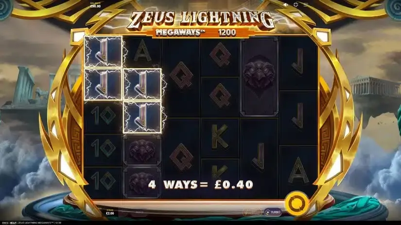 Zeus Lightning Megaways slot screenshot 2
