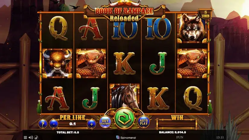 Book Of Rampage Reloaded slot screenshot 1