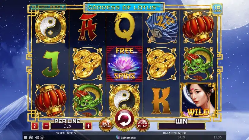Goddess Of Lotus 10 Lines slot screenshot 1