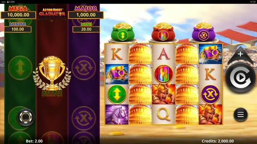 Action Boost Gladiator slot screenshot 1