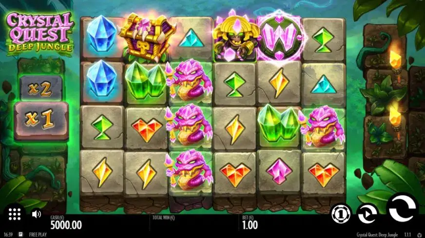 Crystal Quest: Deep Jungle slot screenshot 1