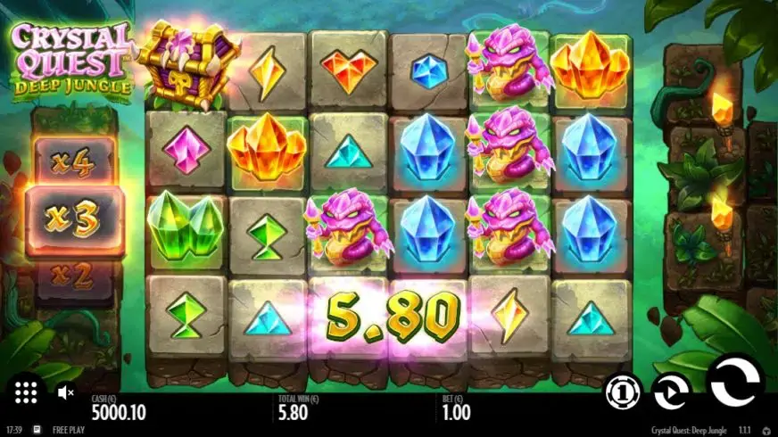 Crystal Quest: Deep Jungle slot screenshot 3