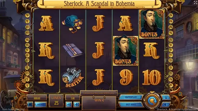 Sherlock, a Scandal of Bohemia slot screenshot 1