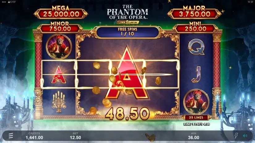 Phantom of the Opera Link & Win slot screenshot 5