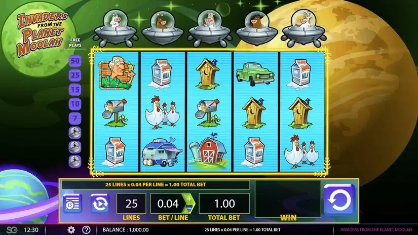 Invaders from the Planet Moolah slot screenshot 1