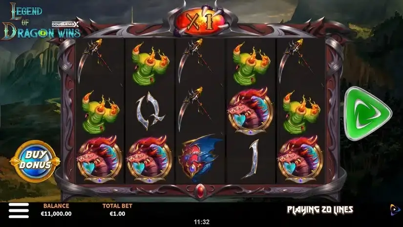 Legend of the Dragon Wins DoubleMax slot screenshot 1