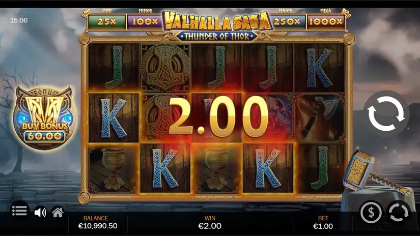 Valhalla Saga Thunder of Thor slot screenshot 2